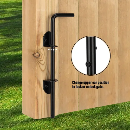 Vista 2 de Perno de caña de 12 pulgadas, resistente para barra de caída de puerta, cierre de tierra para vallas de madera, puertas de metal, pasador de caída