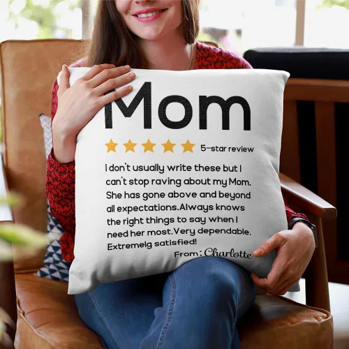 Vista 3 de Custom Five-Star Throw Pillow Cover for Mom, Personalized Name Mother's Day Home Decor Gift for Mother Mom Mama