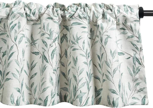 Vista 10 de VOGOL Cortinas pequeñas para ventana, lindas cortinas cortas con estampado de pájaros para cuarto de bebé, baño, cafetería, puerta, cabeza, 30 x 24