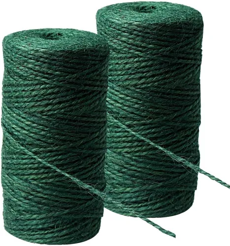 656 Feet Green Garden Twine, Natural Jute Twine Green String Heavy Duty Jute Rope String Christmas Twine for Craft Gardening Floristry Bundling Gift