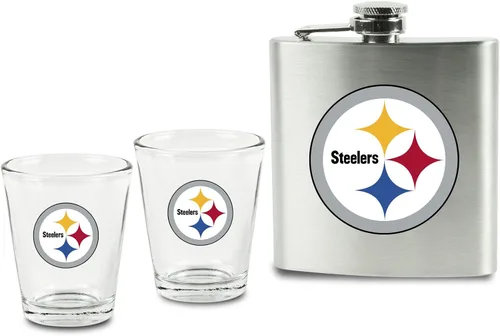 Vista 9 de Juego de vasos de chupito y petaca de acero inoxidable de la NFL
