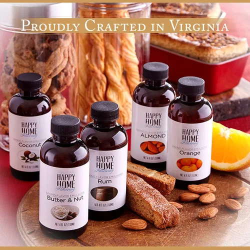 Vista 7 de Happy Home Emulsión de sabor a mantequilla de imitación y nuez para hornear, certificado Kosher, 4 onzas.