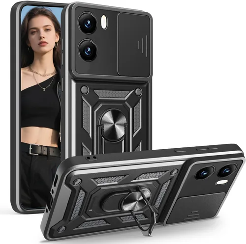 Vista 11 de Ysnzaq Funda resistente a prueba de golpes de grado militar para Nokia G10/G20, protección de lente de ventana deslizante con soporte magnético