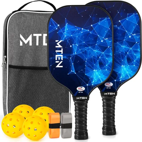 Vista 27 de Pickleball Paddles Set of 2 or 4, or Single Paddle – USAPA Approved Fiberglass Surface Pickleball Rackets Set for Men & Women