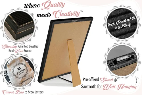 Vista 94 de Letrero de fieltro morado para el regreso a clases con marco blanco de madera rústica, letrero de tablero de letras de granja con soporte, mensaje