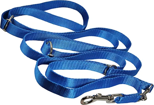 Vista 5 de Dogs My Love Correa de perro de nailon multifuncional europea de 3/4 "de ancho de 6 vías, correa ajustable de 5.5 a 10 pies de largo (negro)