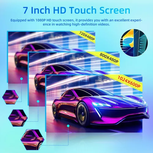 Vista 2 de NHOPEEW Estéreo Bluetooth de doble DIN para automóvil, radio de coche con pantalla táctil HD de 7 pulgadas, enlace de espejo, música Bluetooth