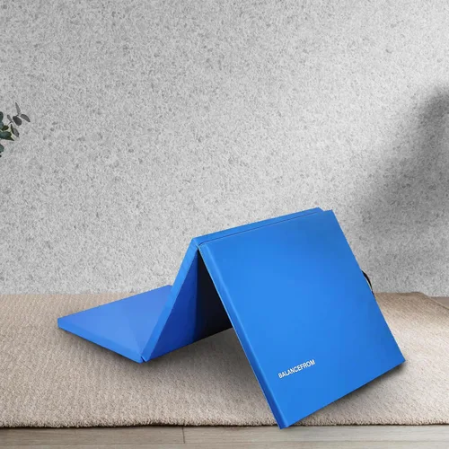 Vista 5 de BalanceFrom Colchoneta de Gimnasia Plegable de 3 Paneles de 6 x 2 Pies – Almohadilla de 2 Pulgadas de Grosor con Superficie de Vinilo y Asas