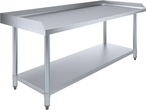Vista 26 de AmGood Soporte para equipo de acero inoxidable con estante inferior + ruedas, resistente, grado comercial, certificado NSF