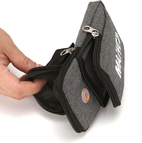 Vista 5 de Brazalete para teléfono celular con 2 bolsillos, 7 x 4.2 pulgadas, amplia, para correr, caminar, deportes y montañismo (rojo)