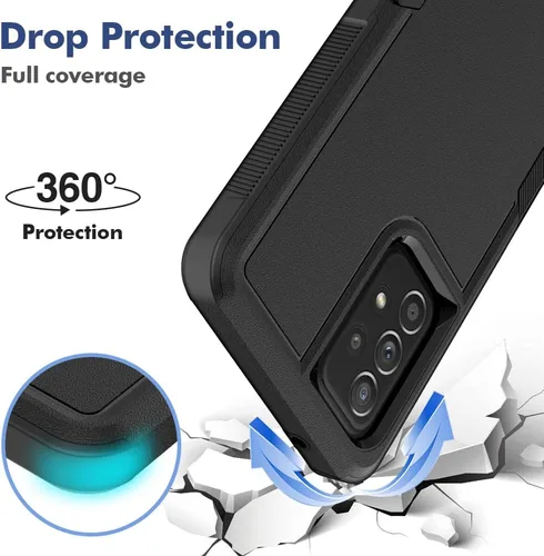 Vista 6 de Jeylly Funda para Samsung Galaxy A52 5G / A52s 5G, resistente a prueba de golpes, antiarañazos, suave, parachoques duro, PC resistente, cubierta