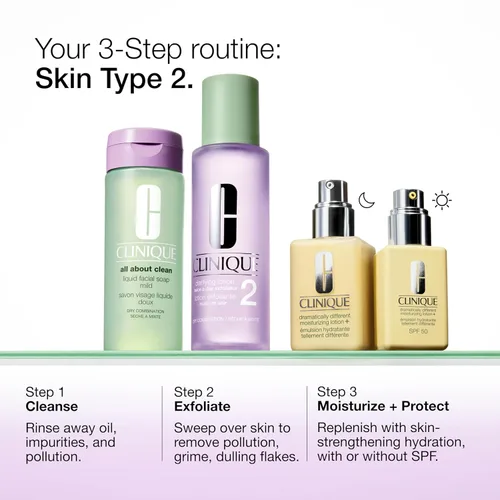 Vista 7 de Clinique 3-Step Clarifying Lotion Face Exfoliator 2 Toner With Witch Hazel For Dry Combination Skin Types