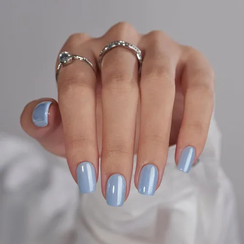 Vista 47 de BTArtbox Uñas Postizas Cortas a Presión - Uñas Postizas de Gel Suave Blanco a Presión, Puntas de Uñas Cuadradas Cromadas con Pegamento, Uñas