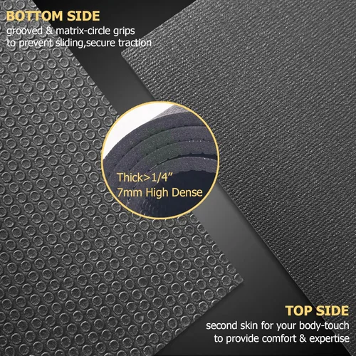 Vista 3 de GXMMAT Large Exercise Mat 6'x4'/6'x5'/6'x6'(7mm), Thick Workout Mats for Home Gym Flooring, Extra Wide Non-Slip Durable Cardio Mat, Shoe Friendly