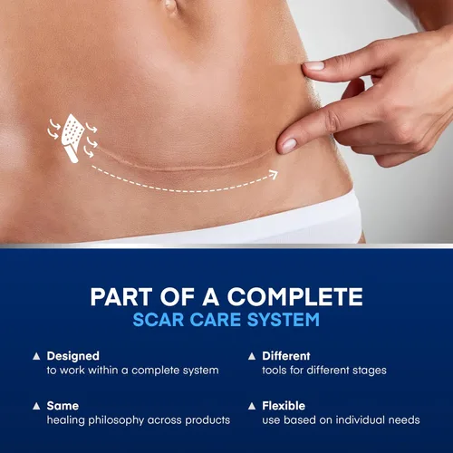 Vista 6 de Hojas de silicona para cicatrices quirúrgicas, rollo de 1.6 x 60 pulgadas, cinta de silicona de grado médico para cicatrices de cesárea, queloides e