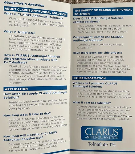 Vista 2 de Clarus Solution Antifúngico 1%, 0.5 onzas