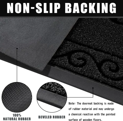 Vista 3 de Yimobra Tapetes de bienvenida para puerta delantera, 29.5 x 17 pulgadas, resistente, impermeable, para puerta exterior, entrada exterior