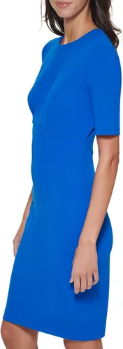 Vista 3 de Calvin Klein Womens Crepe Elbow Sleeves Sheath Dress