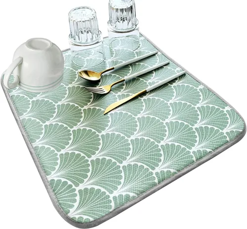 Vista 11 de SHIYUE Tapete de secado de platos para encimera de cocina, súper absorbente, decoración de cocina de primavera, tapete de secado de microfibra