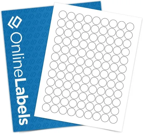 OnlineLabels 0.75" Circle Labels - White Matte - 10 Sheets