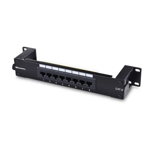 Vista 6 de [Listado UL] Cable Matters Mini panel de conexión de 8 puertos con soporte 89D de montaje, panel de conexión compacto de 10 pulgadas para montaje