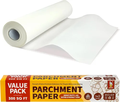 Vista 16 de Rollo de papel de pergamino sin blanquear para hornear 12 pulgadas x 262 pies, 260 pies cuadrados, papel para hornear resistente y antiadherente