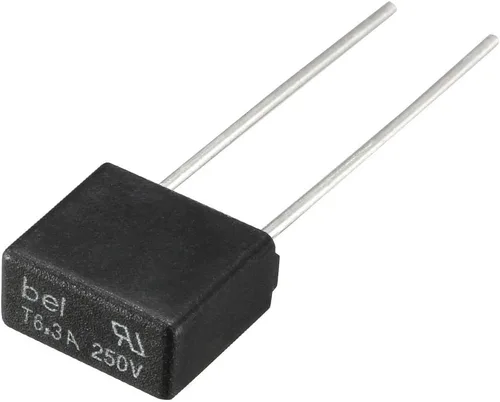 Vista 2 de uxcell 10pcs DIP montado en miniatura cuadrado lento golpe micro fusible T6.3A 6.3A 250V negro