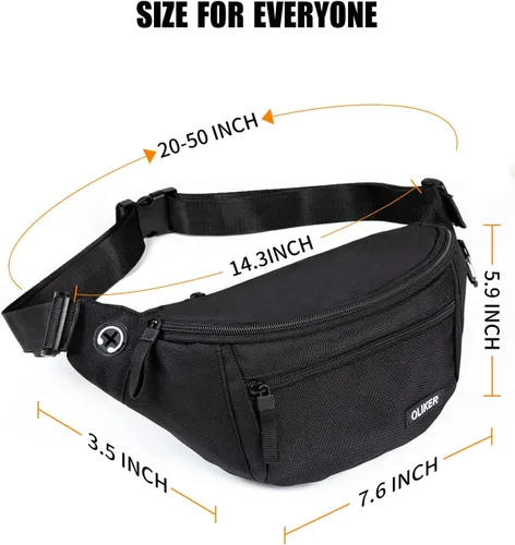 Vista 6 de Riñonera para hombres y mujeres, paquete de cintura impermeable a la moda