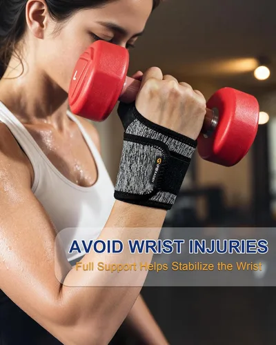 Vista 4 de Muñequera transpirable ajustable para alivio del túnel carpiano y tendinitis, correas de muñeca de gimnasio, muñequeras para levantamiento de pesas