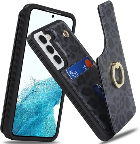 Vista 9 de Lipvina Funda para Samsung Galaxy A03s con tarjetero, Galaxy A03s para mujer, tarjetero de crédito, soporte con anillo, bonita funda para teléfono