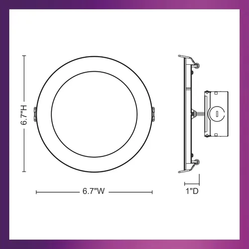 Vista 3 de PHILIPS LED 60W delgado de 6 pulgadas, luz descendente sin carcasa, paquete de 2, temperatura blanca seleccionable, multi-CCT, 1000 lúmenes