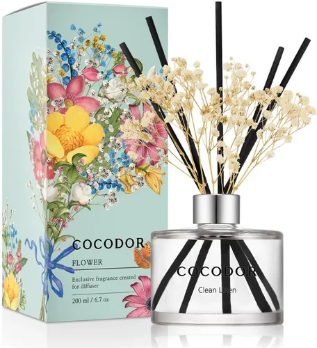 Vista 42 de COCODOR - Difusor con flores reales preservadas, aceite de perfume de rosa y varillas de junco, de 6,7 onzas (200 ml), decoración para el hogar
