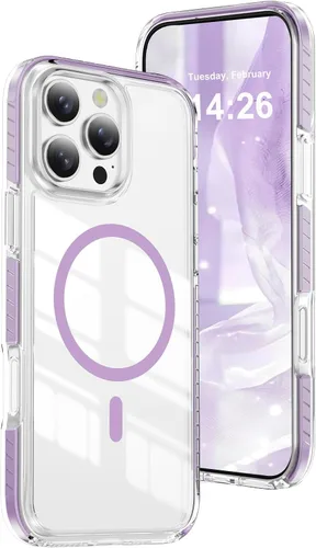 Vista 9 de LEMAXELERS Funda magnética transparente para iPhone 18 Pro Max, color negro