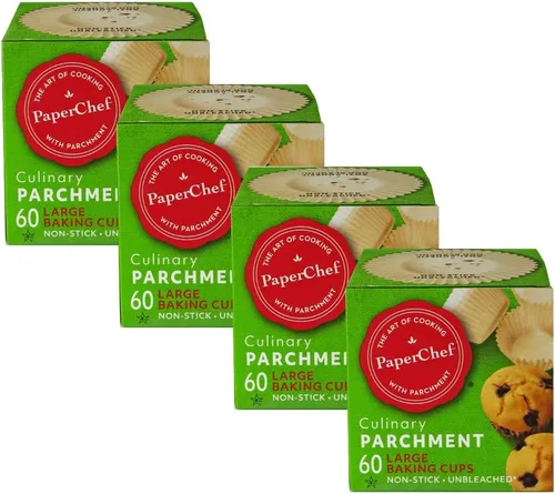 Vista 11 de PaperChef Tazas grandes de pergamino para hornear, fáciles de liberar, antiadherentes, sin blanquear y compostables, perfectas para magdalenas