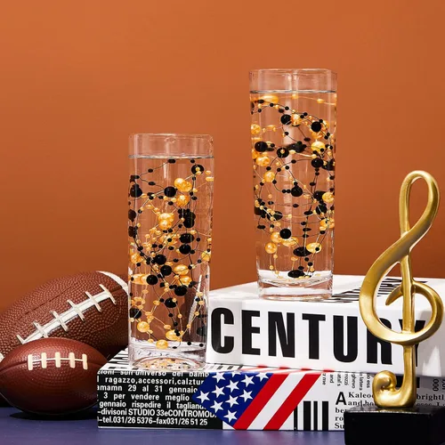 Vista 4 de Tondiamo 24 piezas de perlas artificiales para velas flotantes, perlas sintéticas, guirnalda de cuentas, decoración de centro de mesa para jarrones