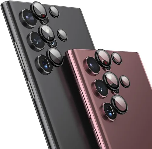 Vista 6 de TENOC Protector de lente de cámara para Samsung Galaxy S22 Ultra 2022, cubierta de pantalla de cámara de vidrio templado 9H, anillo individual