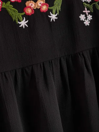 Vista 3 de Floerns Blusa de peplum bordada floral para mujer