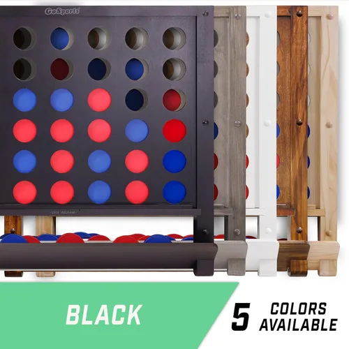 Vista 5 de GoSports Gigante de Pared 4 en Línea - Jumbo Cuatro en Línea con Fichas - Negro