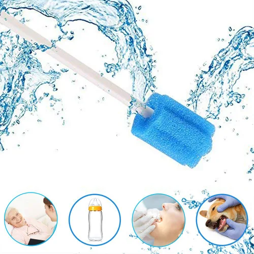 Vista 5 de s Hisopos orales desechables, hisopos de esponja estéril, envueltos individualmente (50 unidades, azul)