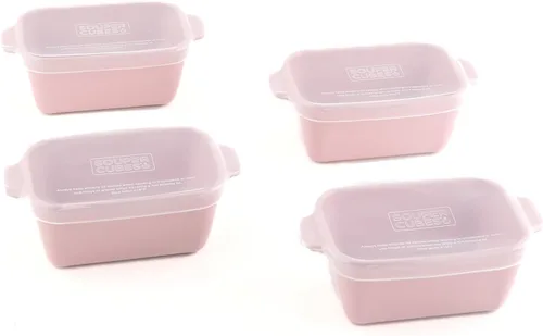 Vista 19 de Souper Cubes - Platos pequeños de cerámica gres de 5 x 3 pulgadas para hornear, con tapas de silicona, para horno y recalentar porciones Arándano