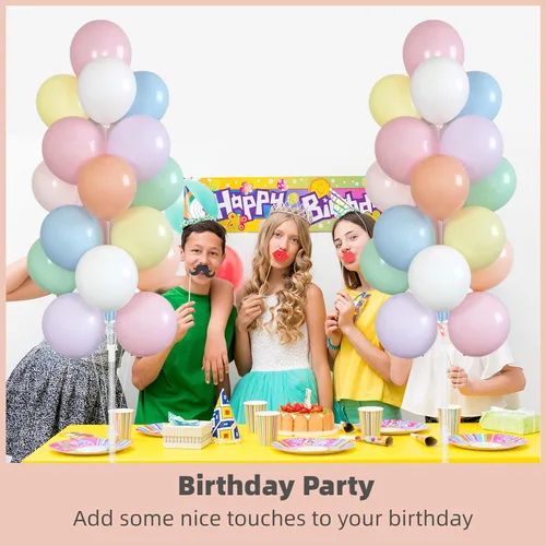 Vista 5 de Juego de 2 columnas de globos con globos incluidos columnas de globos con base y poste, decoración de fondo de torre de globos para bodas, baby