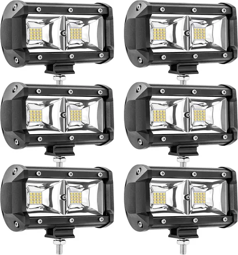 Luces LED de trabajo, haz de inundación de 5 pulgadas de ancho para barco, módulos de luz LED marina, 120 W, 10000 lm, 12 V, 24 V, luces de escena