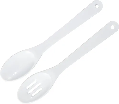 Vista 3 de Chef Craft Select - Juego de cucharas de plástico, 10-14.5 pulgadas, 4 piezas, color blanco