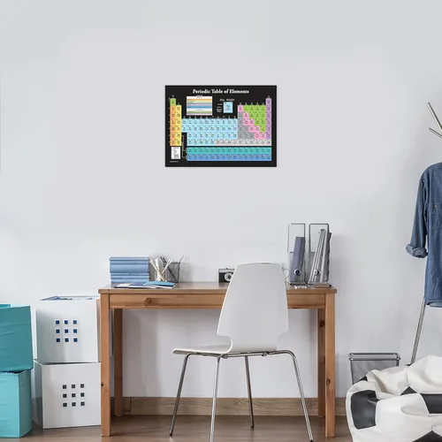 Vista 5 de Palace Learning Póster de la Tabla Periódica de los Elementos [Negro] - Gráfico de Aula de Ciencias y Química (LAMINADO, 18" x 24")