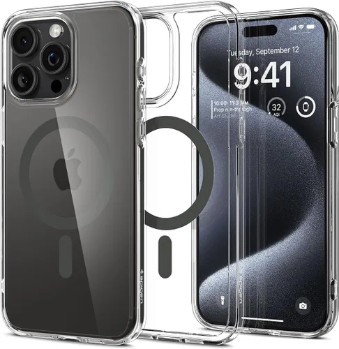 Vista 45 de Spigen Funda para iPhone 13 Mini, ultra híbrida MagFit [antiamarilleo] [compatible con Magsafe] - Transparente