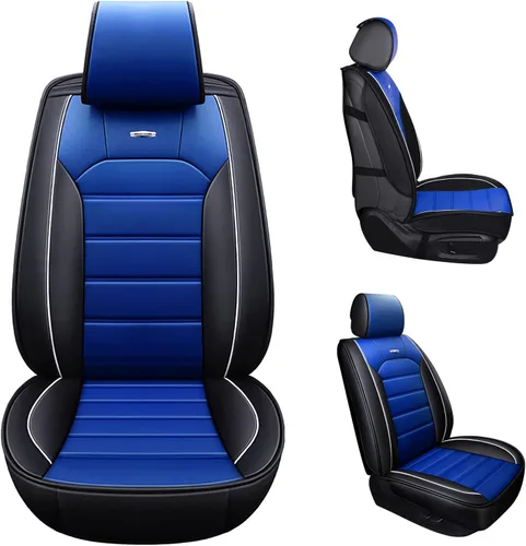 Vista 4 de otoez Juego completo de fundas universales para asiento de automóvil, de cuero, protector de cojín para el interior del vehículo, compatible