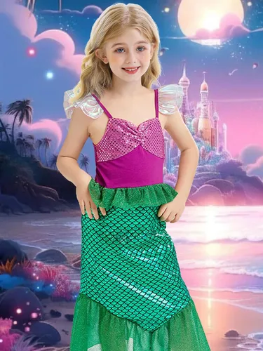 Vista 2 de Eledobby - Disfraz de princesa para niñas, vestido de princesa para niñas, disfraz de princesa para Navidad, regalo de cumpleaños