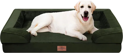 Vista 144 de Comfort Expression Cama ortopédica para perros extra grandes de 45 x 35 pulgadas, cama para mascotas XL de espuma tipo caja de huevos impermeable