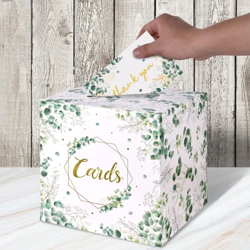 Vista 3 de Gatherfun Caja de tarjetas de despedida de soltera y caja de sobre de bautismo para regalo de boda, decoración de fiesta de bebé o despedida