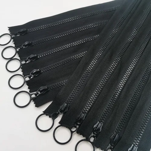 Vista 8 de Cremalleras de resina, 10 unidades de cremalleras que no separan con tiradores de anillo, cierre de plástico #3 para ropa, bolsos de bricolaje